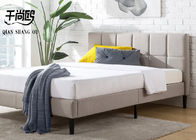Classic Linen Fabric Upholstered Beds  With Checkered Stitching Design