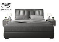 Luxury Fabric Upholstered Beds Leather Pillow Upholstered Platform Bed King