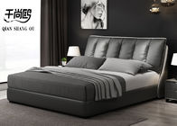 Luxury Fabric Upholstered Beds Leather Pillow Upholstered Platform Bed King