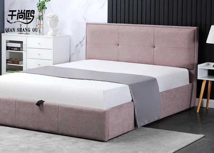 Full Shape Upholstered Storage Platform Bed Simple Style With Pressure Bracket Storage
